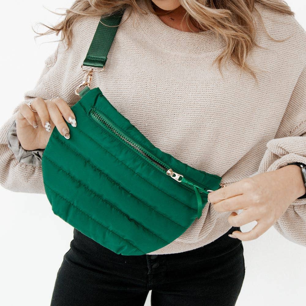 Jolie Puffer Belt Bag: Emerald