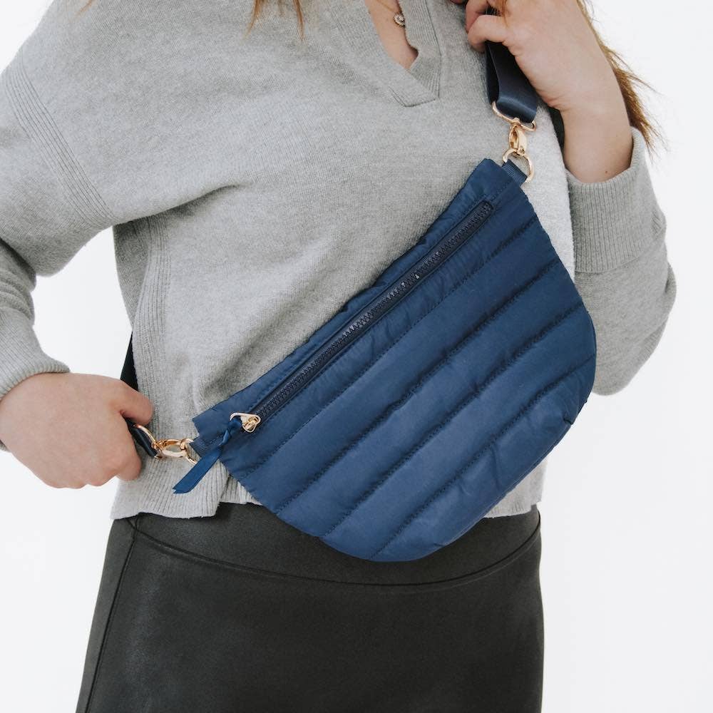 Jolie Puffer Belt Bag: Navy