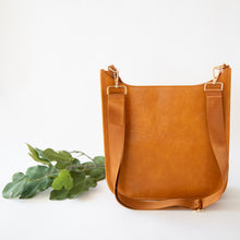 Load image into Gallery viewer, Large Vegan Leather Messenger Bag-Cognac