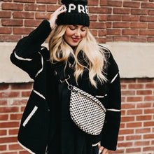 Load image into Gallery viewer, Westlyn Woven Bum Bag: Checkered Black
