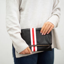 Load image into Gallery viewer, Preppy Stripe Foldover Clutch
