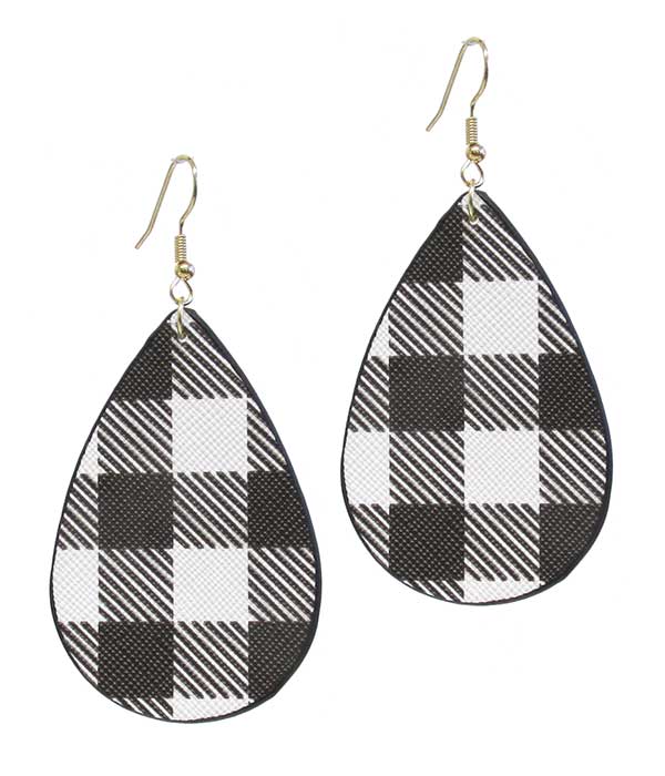 Buffalo Plaid Teardrop Earrings