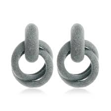 Velvet Knot Earrings-Grey