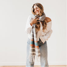 Load image into Gallery viewer, New Day Striped Scarf-Gray
