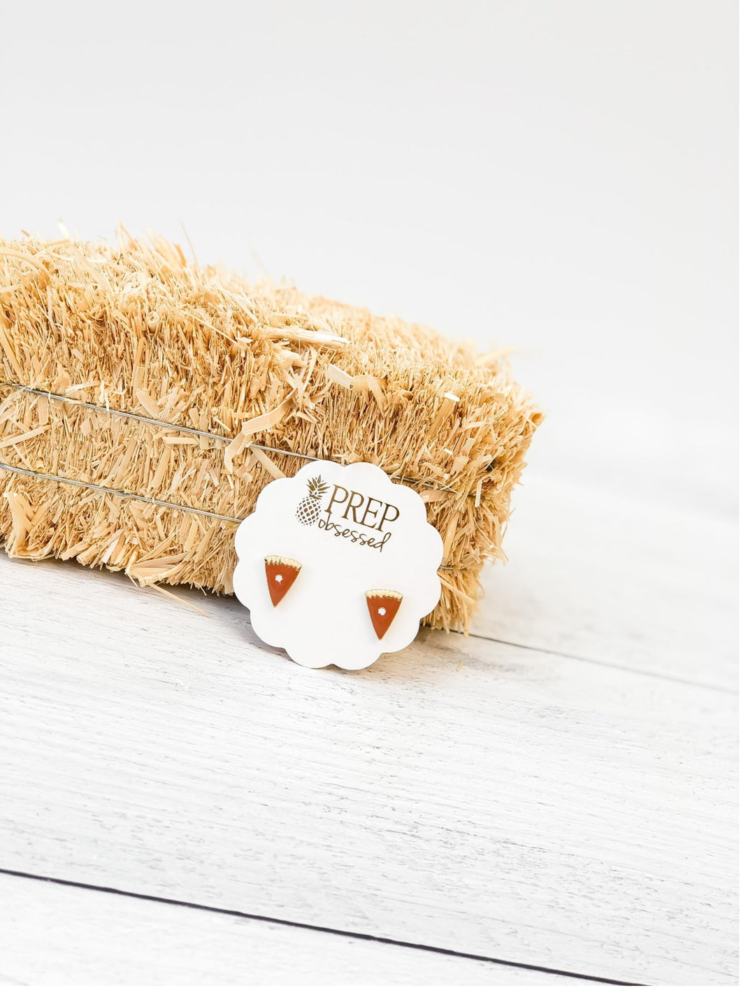 Pumpkin Pie Slice Stud Earrings