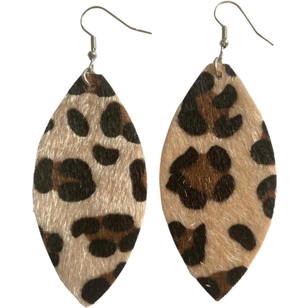 Leopard Fur Drop Earrings